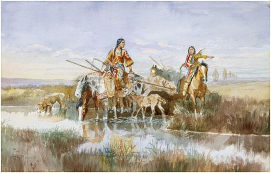 Charles M. Russell (1864–1926), <i>Indian Family with Travois</i>, 1897