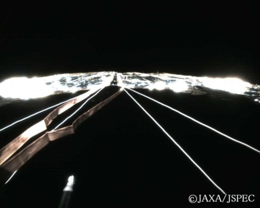 Successful sail deployment for IKAROS (cam 1)