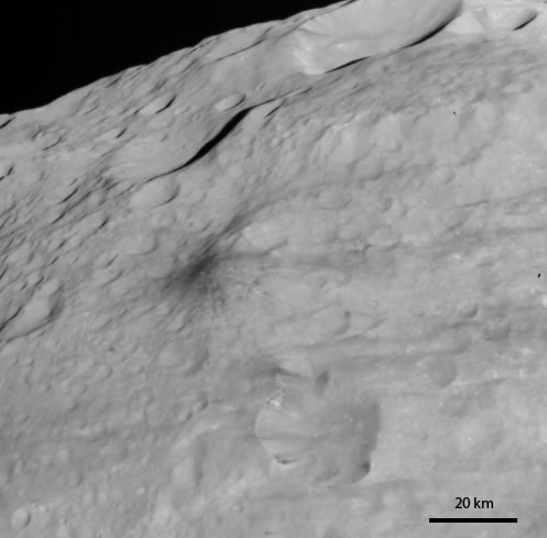 Dark hill on Vesta