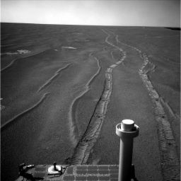 Opportunity looks back, sol 1,664