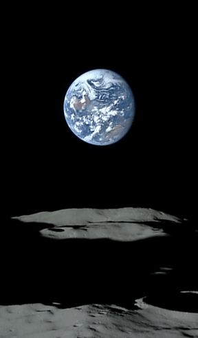 Earthset over the lunar south pole