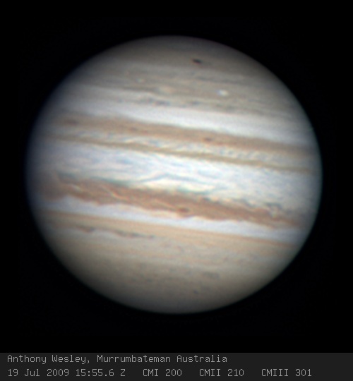 Discovery image of the 2009 Jupiter impact