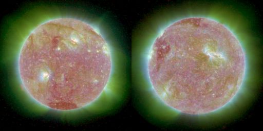 STEREO views of the Sun, around 14:00-14:16 UTC May 2