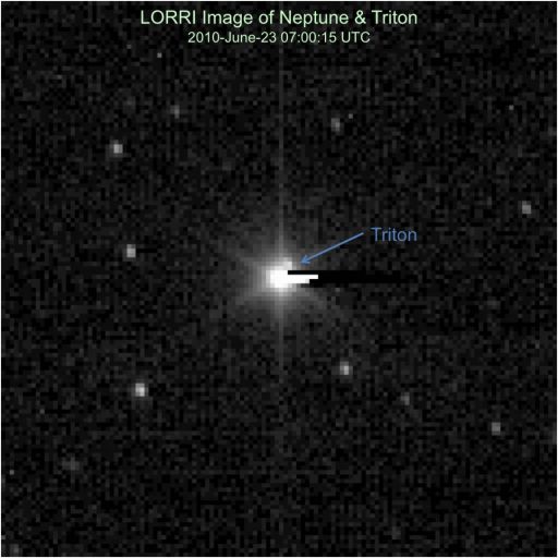 Neptune and Triton from New Horizons, July 2010