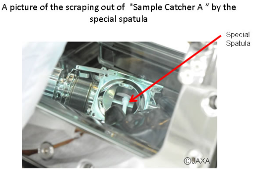 Scraping away at sample catcher A