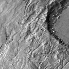 MRO image of crater with drainage system