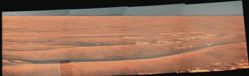 Opportunity's drive direction panorama, sol 2300 (July 13, 2010)