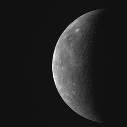 Last wide-angle shot of Mercury before flyby 3