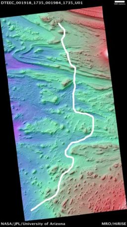 Flight path for Mars3d Candor Chasma animation