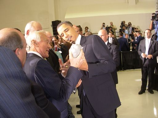 Buzz Aldrin and President Obama