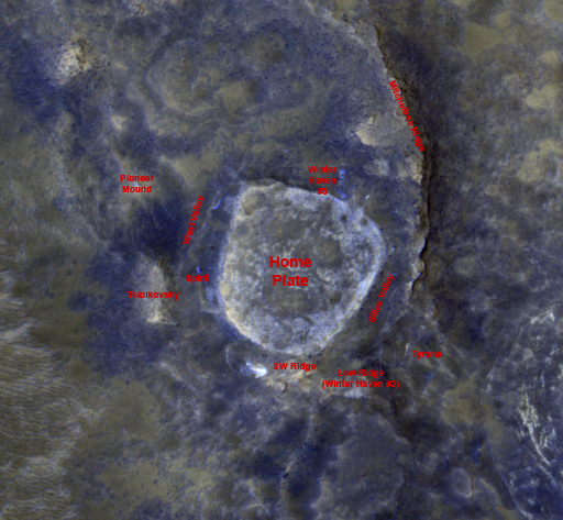 Home Plate from Mars Reconnaissance Orbiter, July 16, 2009