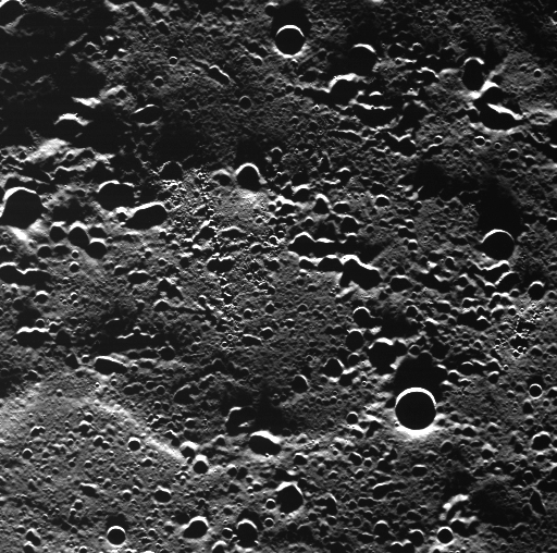 MESSENGER view of terrain near Mercury's north pole