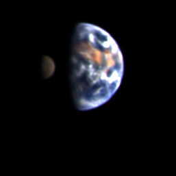 Deep Impact view of Earth and the Moon