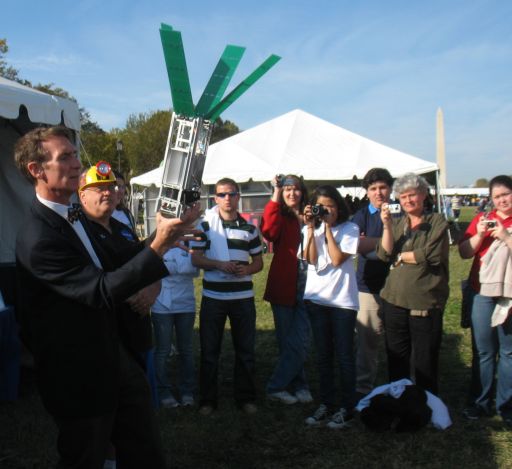 Bill Nye Deploys a Solar Sail Model