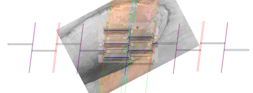 The HiRISE focal plane projected onto Heimdall Crater