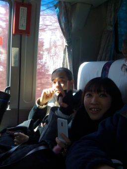 Ishi and Seiko on the next bus ride