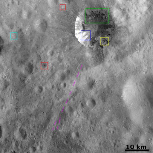 Interesting things in a Dawn Vesta image
