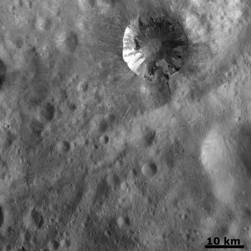 Fresh crater on Vesta