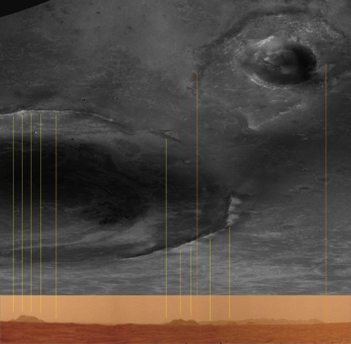 The distant peaks of Endeavour and Iazu