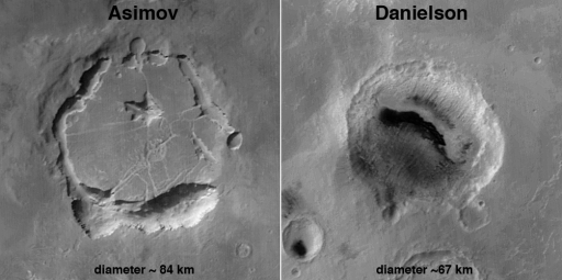 Asimov and Danielson Craters