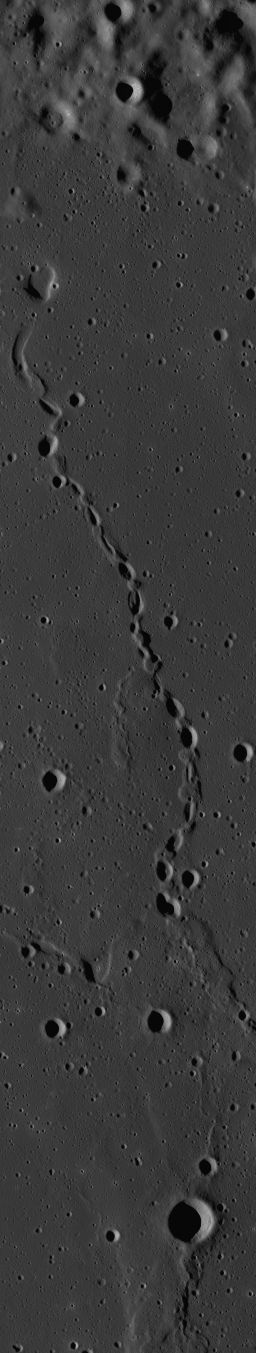 Chain of elliptical craters on the Moon