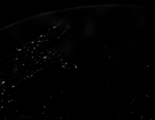 Southeastern North America at night