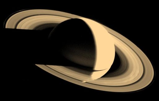 Voyager 1's departing view of Saturn