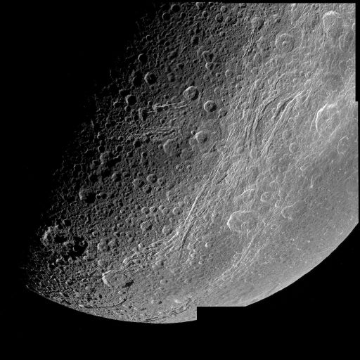 Close view of Dione's fractures