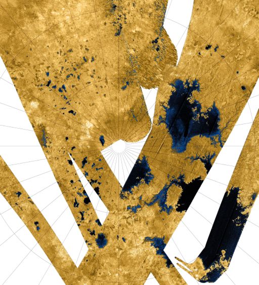 Cassini RADAR view of Titan's north pole, October 2007