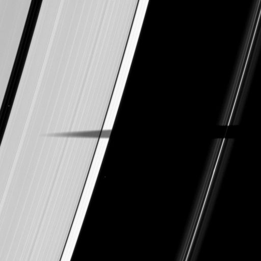 Mimas' shadow crosses the rings