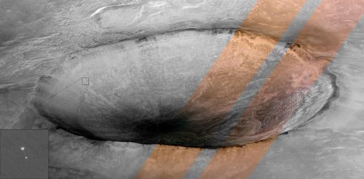 Color version of the 'Phoenix Descending' HiRISE image