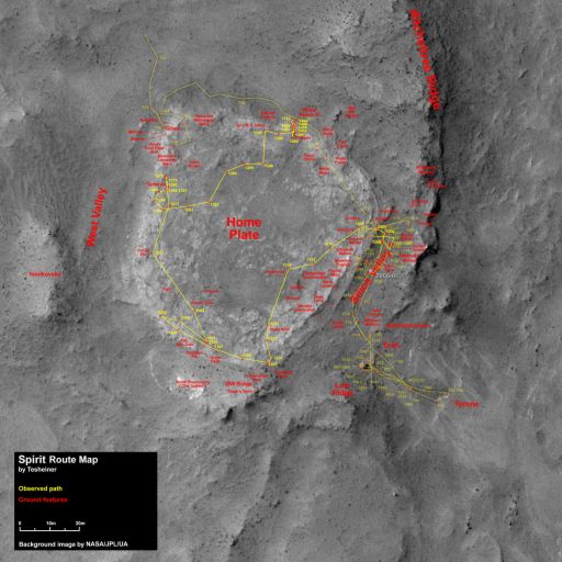 Spirit route map to Sol 1782