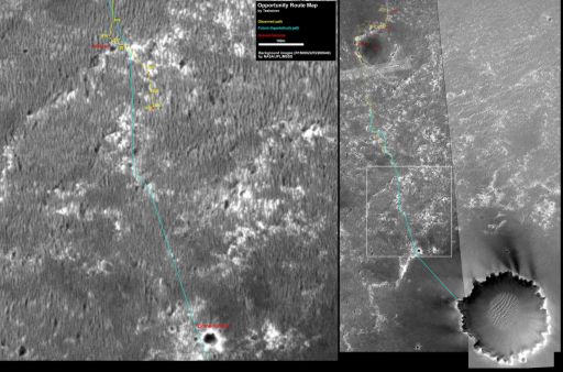 Opportunity route map to sol 833
