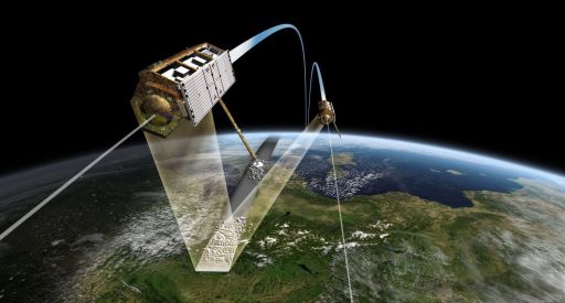 TanDEM-X and TerraSAR-X fly in formation to map Earth's topography