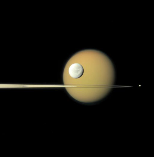 Titan, Dione, Pan, and Pandora