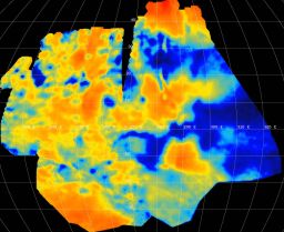 Venus Express image of Venus surface temperatures