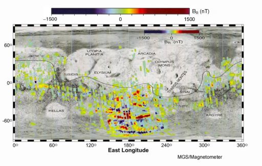 Magnetic map of Mars