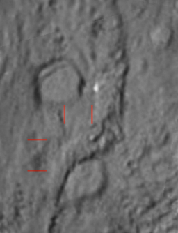 Stacked view of the Deep Impact crater on Tempel 1