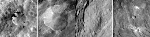 Craters on Vesta