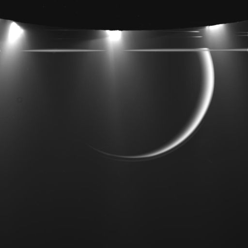 Peering through the fountains of Enceladus