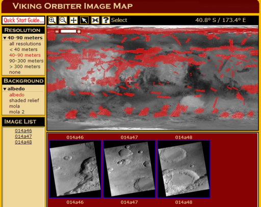 Arizona State University's Mars Global Data Access Map Interface