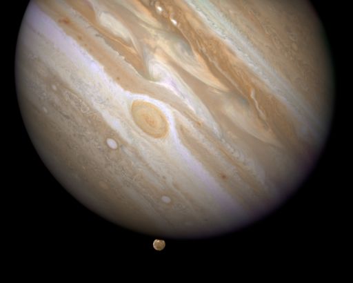 Jupiter and Ganymede from Hubble