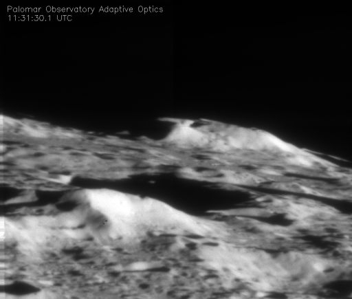 Palomar Observatory Adaptive Optics image of Cabeus after LCROSS impact