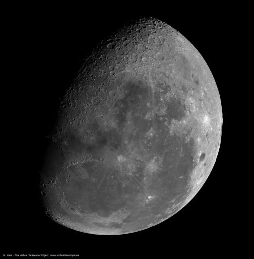 The gibbous Moon on July 13, 2009