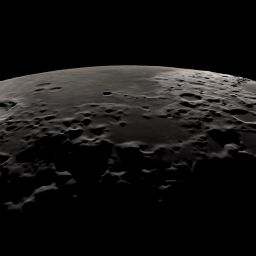 Simulated view of the Moon using Kaguya topographic data