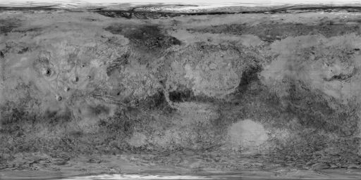 Global map of Mars from Mariner 9 data (1971)