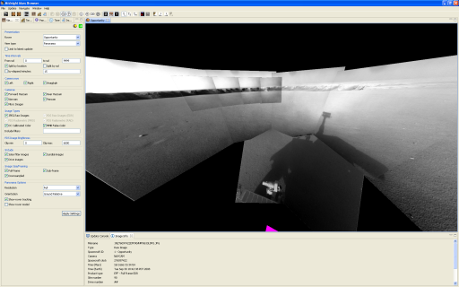 Screen capture from Midnight Mars Browser, Opportunity sol 1,666