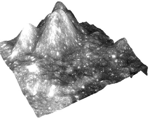 Chandrayaan-1 Moon image draped over digital elevation model