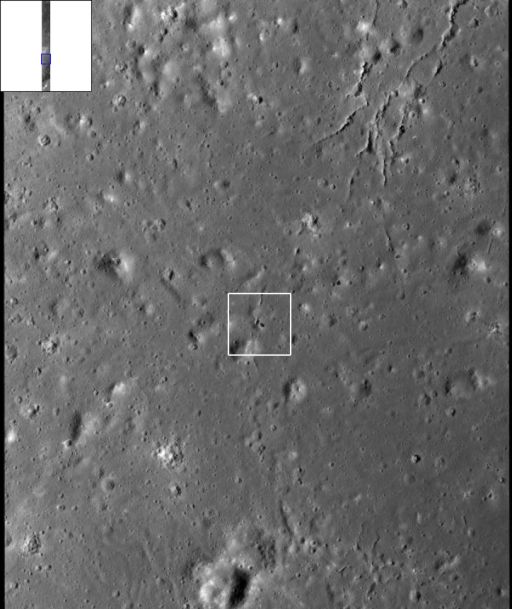 Locator map for image of natural bridge on the Moon