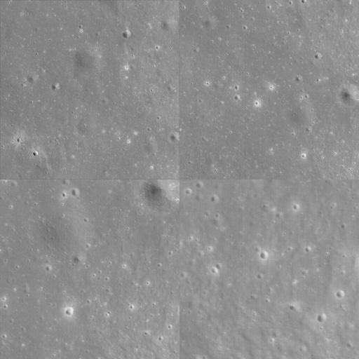 Lunar highland terrain at four scales